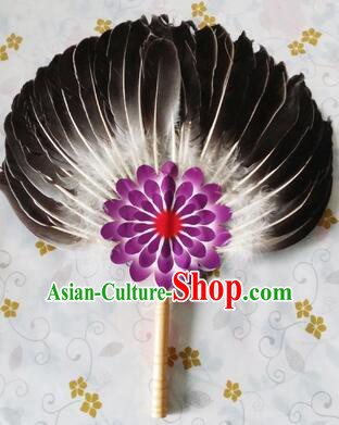 Feather Fans Goose Feather Stage Show Dance properties Grey