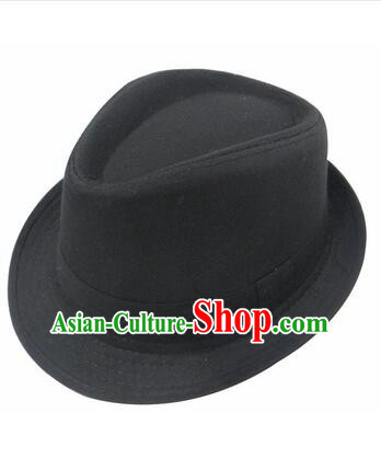 Chinese Traditional Hat Formal Hat Min Guo Play Stage Cross Talk Show Shanghai Town Wen Qiang Xu Hat