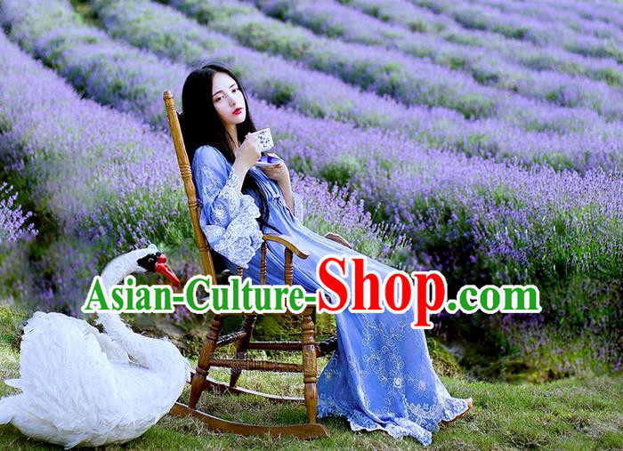 Traditional Classic Women Clothing, Traditional Classic White Silk Pajamas Heavy Lace Embroidery Evening Dress Restoring Garment Skirt Braces Skirt