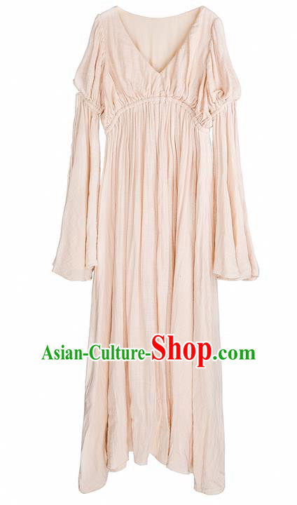 Traditional Classic Women Clothing, Traditional Classic Elegant Double Yarn Brought Palace Restoring Boat Neck Even Garment Skirt