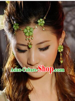 Ancient Accessories Head Wear Ear Forehead Wearing Set Green