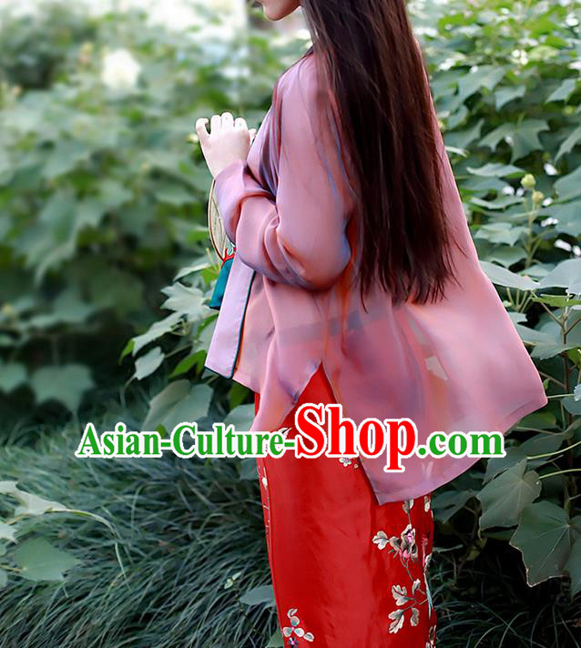 Traditional Classic Women Clothing, Traditional Classic Chinese Real Silk Unreal Lubricious Gauze As Thin As Cicada Wings Hanfu Coat Cardigan