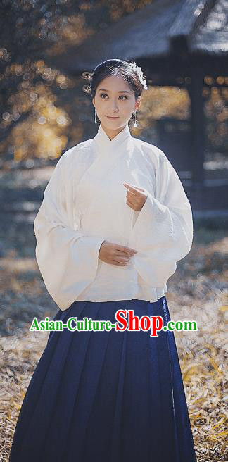 Traditional Chinese Ming Dynasty Nobility Lady Embroidered Silk Dress Costume, Asian China Ancient Hanfu Dress Clothing for Women