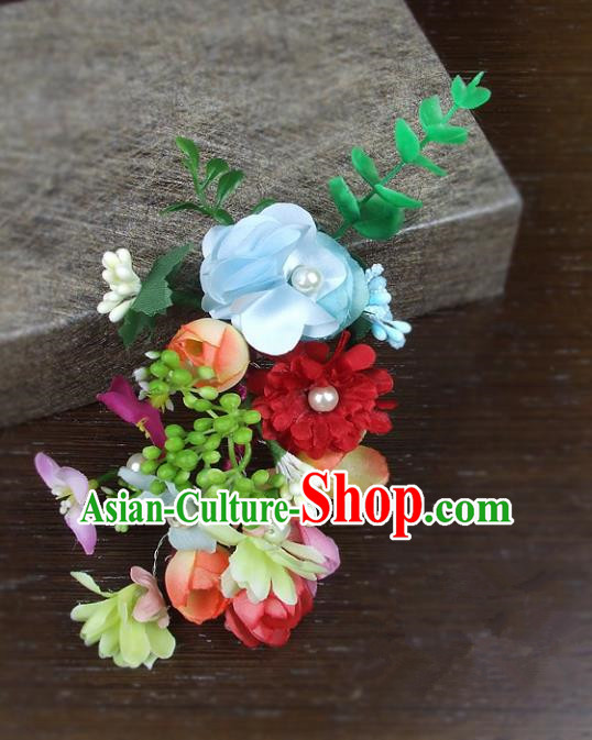 Top Grade Handmade Wedding Hair Accessories Flowers Headdress, Baroque Style Bride Pearls Headwear for Women