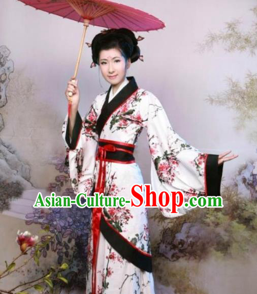 Traditional Ancient Chinese Palace Lady Hanfu Costume, Asian Chinese Han Dynasty Princess Dress Clothing for Women
