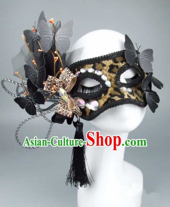 Handmade Halloween Fancy Ball Accessories Veil Butterfly Bowknot Mask, Ceremonial Occasions Miami Model Show Face Mask
