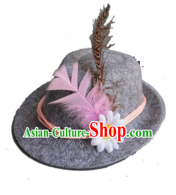 Top Grade Handmade Wedding Hair Accessories Grey Hair Clasp, Baroque Style Halloween Top Hat for Kids