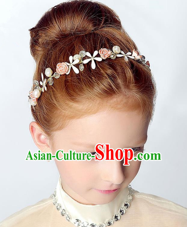 Handmade Children Hair Accessories Ceramics Flowers Hair Stick, Princess Halloween Model Show Headwear Hair Clasp for Kids