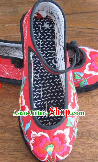 Asian Chinese Shoes Wedding Shoes Embroidered Red Shoes, Traditional China Princess Shoes Hanfu Shoes Embroidered Shoes