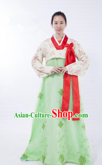 Asian Korean Palace Lady Costume, Traditional Korean Hanbok Clothing for Women