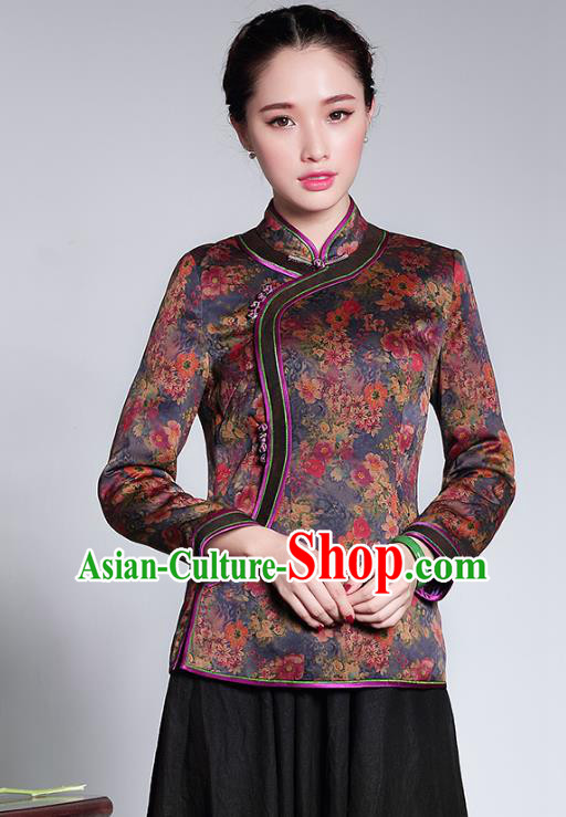 Traditional Chinese National Costume Qipao Upper Outer Garment, China Tang Suit Chirpaur Shirt Cheongsam Blouse for Women