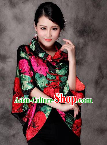 Traditional Ancient Chinese Young Lady Red Silk Cheongsam Jacket, Republic of China Qipao Tang Suit Plated Buttons Coat for Women