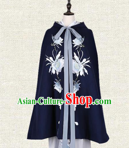 Asian China Ming Dynasty Imperial Princess Clothing Embroidered Cape Complete Set, Traditional Ancient Chinese Palace Lady Hanfu Clothing for Women