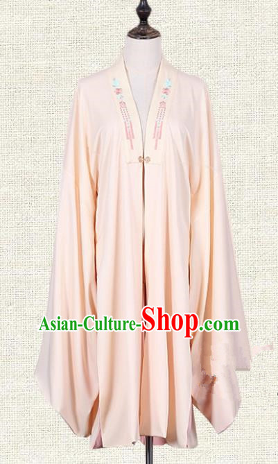 Asian China Ming Dynasty Imperial Princess Clothing Embroidered Pink Blouse, Traditional Ancient Chinese Palace Lady Hanfu Clothing for Women