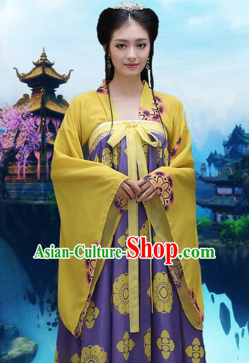 Traditional Ancient Chinese Imperial Consort Costume, Chinese Tang Dynasty Palace Lady Embroidered Dress Clothing for Women