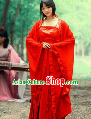 Asian China Ancient Tang Dynasty Palace Lady Costume, Traditional Chinese Hanfu Imperial Concubine Embroidered Dress Clothing for Women