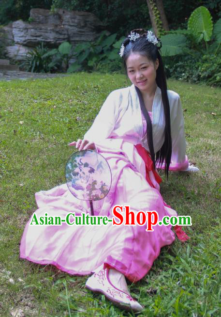 Traditional Ancient Chinese Imperial Princess Hanfu Costume, Asian China Tang Dynasty Palace Lady Printing Dress Clothing for Women
