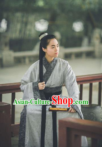 Traditional Ancient Chinese Hanfu Embroidered Costume, Asian China Han Dynasty Imperial Prince Robe Clothing for Men
