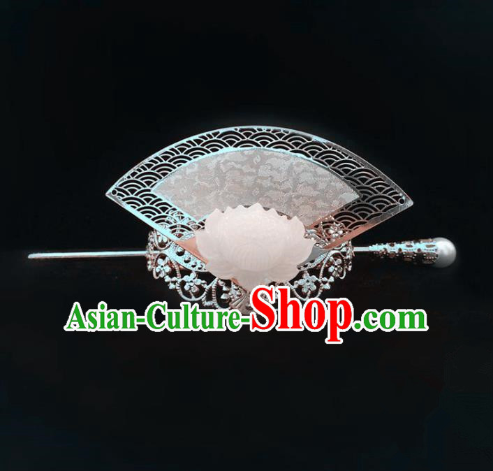 Traditional Handmade Chinese Ancient Classical Hair Accessories Qin Dynasty Nobility Childe Jade Tuinga Hairdo Crown Hairpins for Men