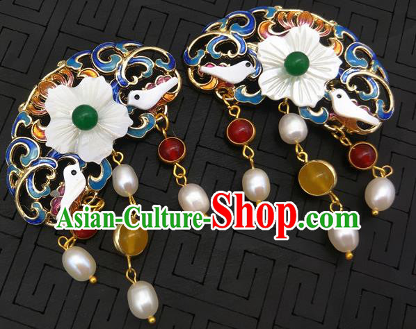 Traditional Handmade Chinese Ancient Classical Hanfu Brooch Accessories Blueing Breastpin for Women