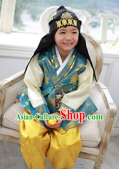 Traditional Korean Handmade Formal Occasions Costume Embroidered Baby Brithday Hanbok Clothing for Boys