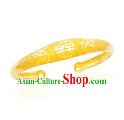 Asian Korean Hanbok Accessories Golden Longevity Bracelet for Baby