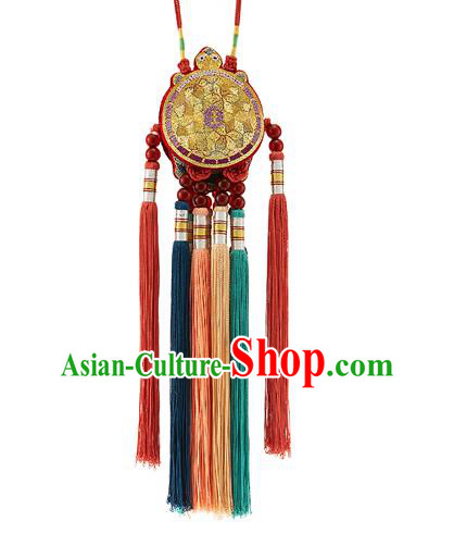 Korean National Belts Accessories Bride Wedding Hanbok Turtle Waist Pendant, Asian Korean Chinese Knot Tassel Waist Decorations for Women