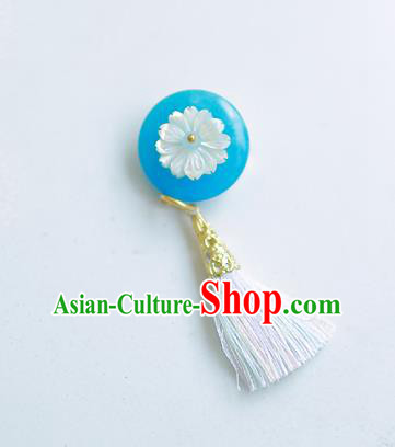 Korean National Accessories Blue Tassel Brooch, Asian Korean Hanbok Fashion Breastpin for Kids