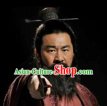 Chinese Ancient Opera Han Dynasty Chancellor Whiskers Mustache, Traditional Chinese Beijing Opera Old Men Full Beard for Men