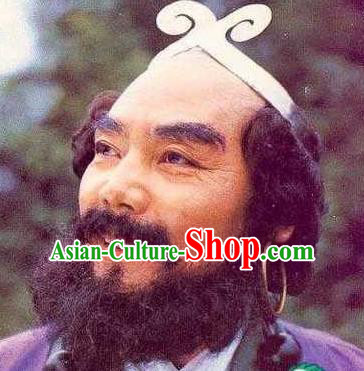Chinese Ancient Journey to the West Monk Sha Beard, Traditional Chinese Beijing Opera Taoist Priest Mustache for Men