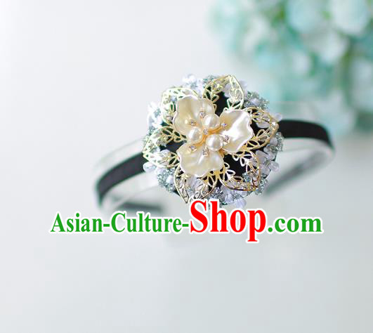 Korean National Hair Accessories Wedding Shell Flower Hair Clasp, Asian Korean Hanbok Headband Headwear for Kids