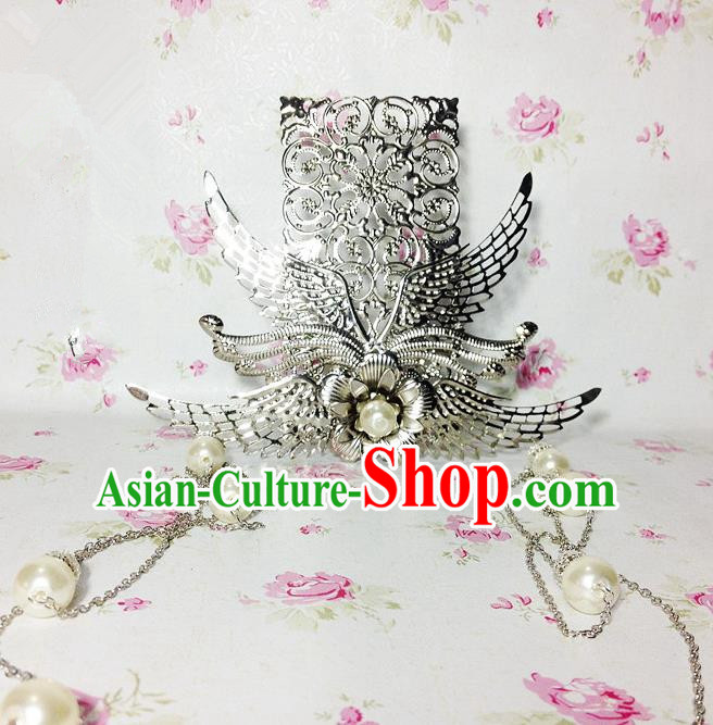 Traditional Handmade Chinese Ancient Classical Hair Accessories Royal Highness Pearls Tassel Tuinga Hairdo Crown for Men