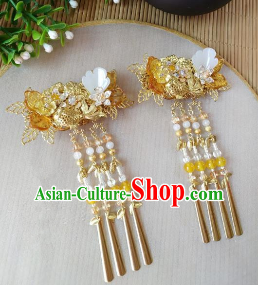 Traditional Chinese Ancient Classical Hair Accessories Hanfu Tassel Hair Stick Step Shake Hairpins for Women