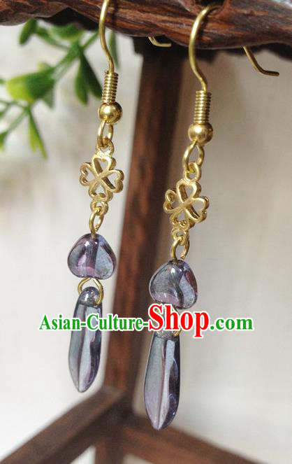 Traditional Handmade Chinese Ancient Classical Accessories Bride Hanfu Tassel Earrings for Women