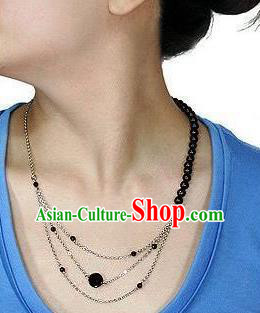 Traditional Korean Accessories Necklace, Asian Korean Fashion Wedding Tassel Necklet for Women