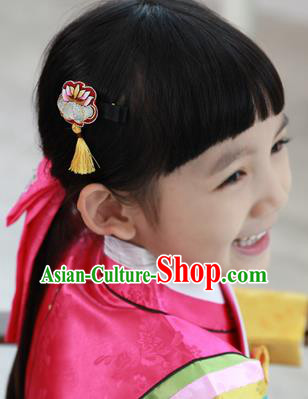 Traditional Korean Hair Accessories Embroidered Hair Claw, Asian Korean Fashion Headwear Hair Stick for Kids