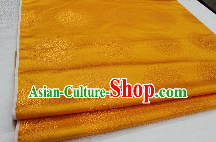 Chinese Traditional Royal Palace Mongolian Robe Golden Brocade Cheongsam Fabric, Chinese Ancient Costume Satin Hanfu Tang Suit Material