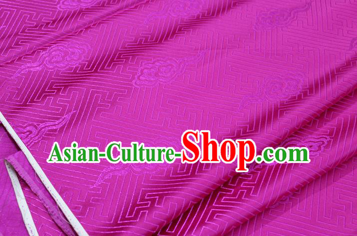 Chinese Traditional Royal Palace Cloud Pattern Rosy Brocade Mongolian Robe Fabric, Chinese Ancient Costume Satin Hanfu Tang Suit Material