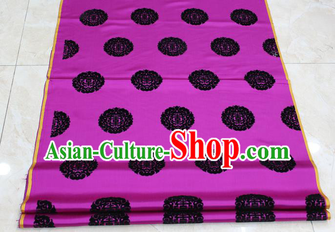 Chinese Traditional Royal Palace Longevity Pattern Rosy Brocade Mongolian Robe Fabric, Chinese Ancient Costume Satin Hanfu Tang Suit Material
