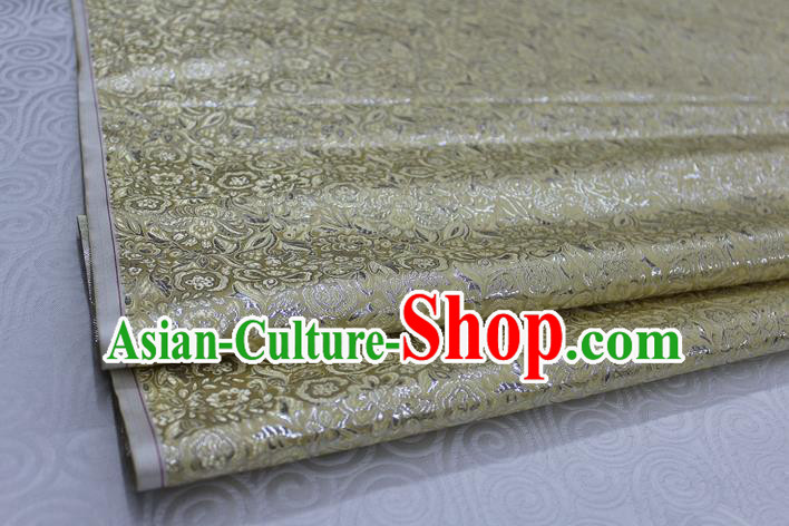 Chinese Traditional Royal Palace Pattern Cheongsam Light Golden Brocade Fabric, Chinese Ancient Costume Satin Hanfu Material