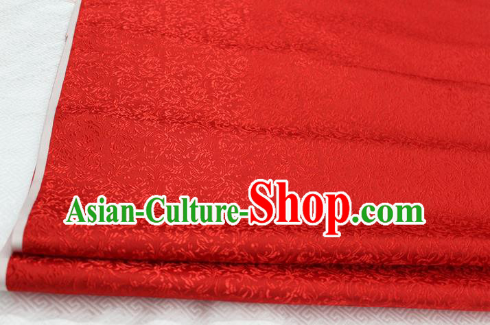 Chinese Traditional Palace Pattern Tang Suit Cheongsam Red Brocade Fabric, Chinese Ancient Costume Hanfu Satin Material