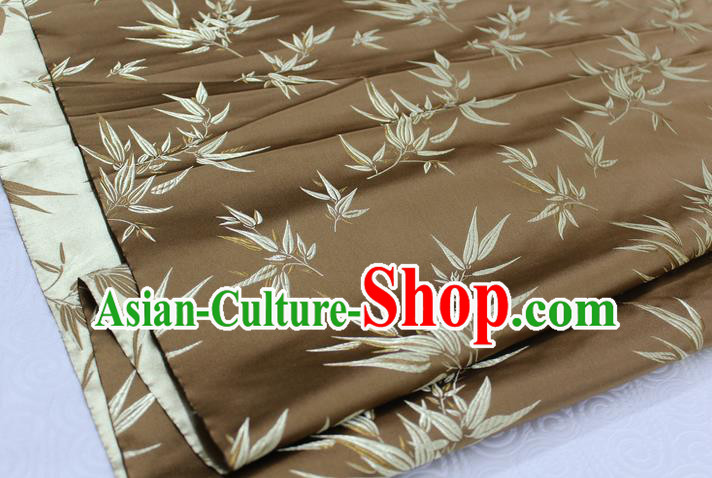 Chinese Traditional Palace Bamboo Pattern Tang Suit Cheongsam Bronze Brocade Fabric, Chinese Ancient Costume Hanfu Material