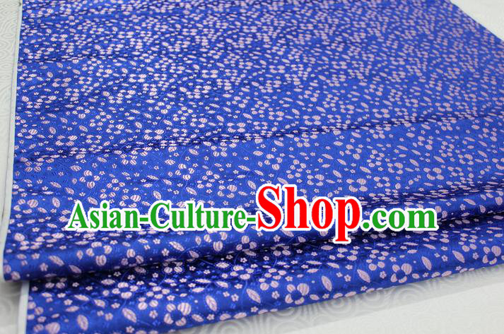 Chinese Traditional Ancient Costume Palace Flowers Pattern Cheongsam Blue Brocade Tang Suit Fabric Hanfu Material
