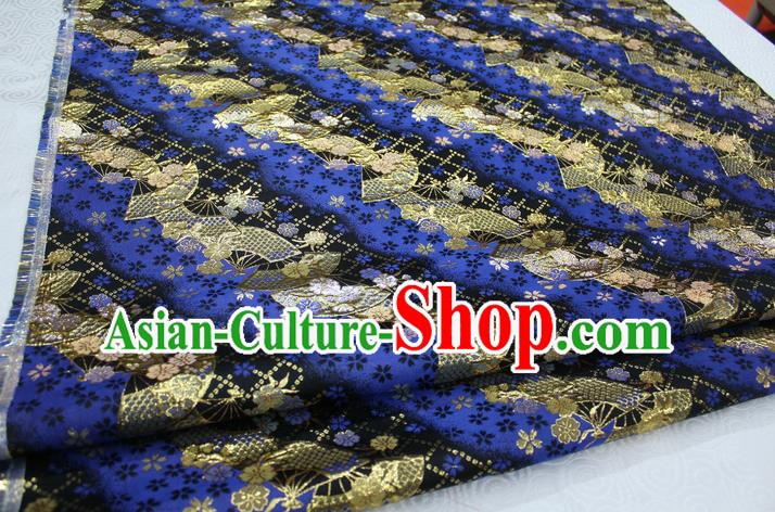 Chinese Traditional Ancient Costume Palace Pattern Cheongsam Blue Brocade Tang Suit Fabric Hanfu Material