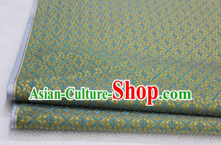 Chinese Traditional Ancient Costume Palace Pattern Cheongsam Yellow Brocade Tang Suit Fabric Hanfu Material