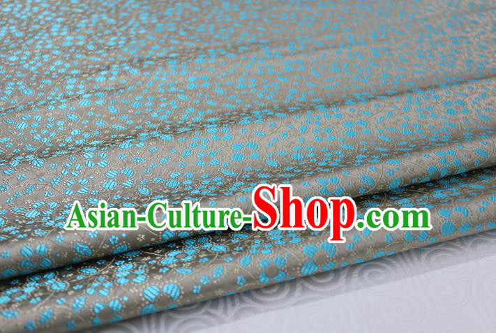 Chinese Traditional Ancient Costume Palace Pattern Cheongsam Tibetan Robe Grey Brocade Tang Suit Fabric Hanfu Material