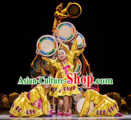 Traditional Chinese Modern Dancing Costume Opening Dance Clothing Modern Dance Dress for Kids
