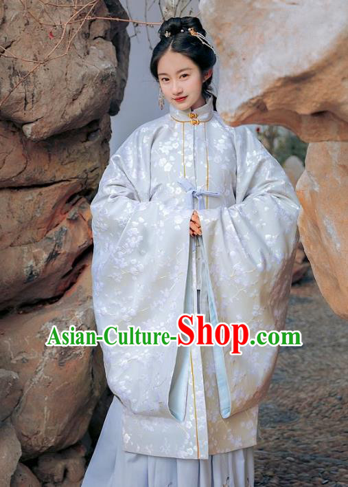 Traditional Chinese Ming Dynasty Princess Nobility Lady Costume Embroidered Wide Sleeve Cloak for Women