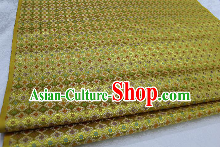 Chinese Traditional Ancient Costume Royal Palace Pattern Cheongsam Yellow Brocade Tang Suit Satin Fabric Hanfu Material