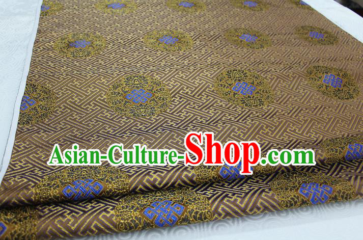 Chinese Traditional Ancient Costume Royal Palace Pattern Tang Suit Mongolian Robe Bronze Brocade Satin Fabric Hanfu Material